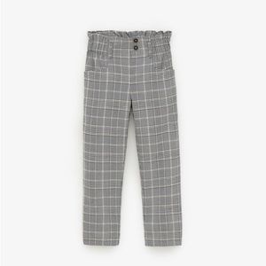 Zara Girls (size 9) | Paperbag Check Plaid Trousers Pants
